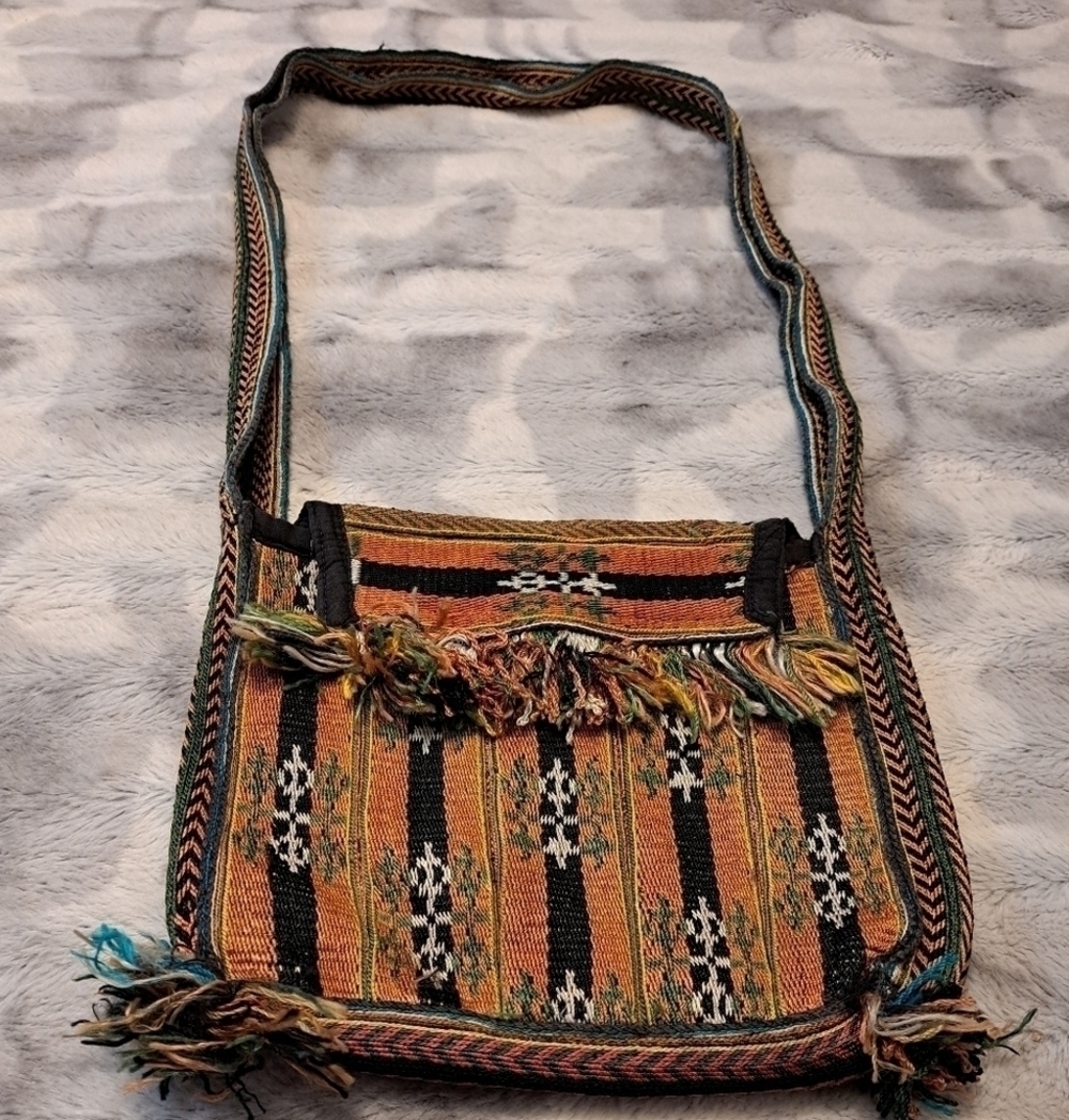 Handsewn Southwestern Pattern Crossbody Bag